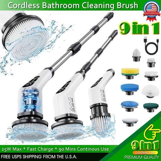PowerSpin Clean Pro Telescopic Reach Deep Cleaning For Floors Showers And Cars Everywhere